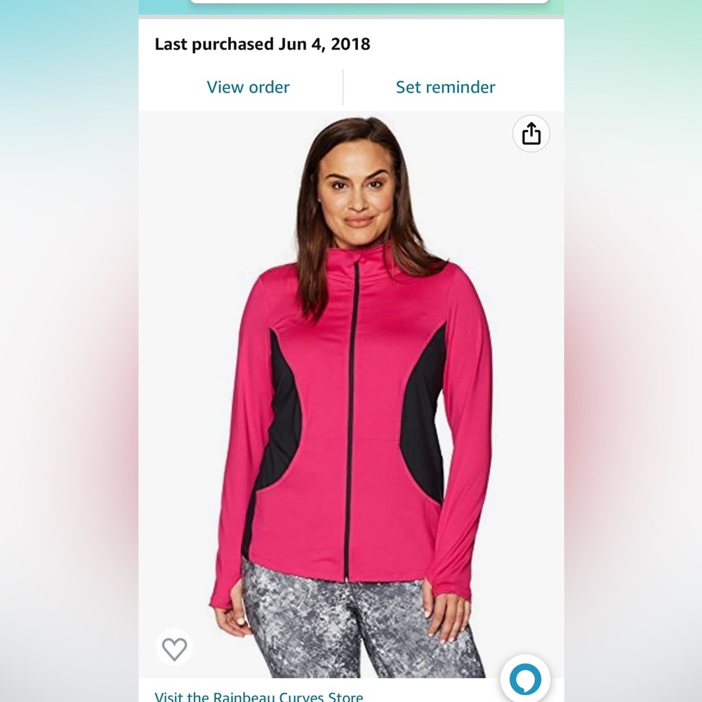 Nwot sz 14/16 active wear jacket Rainbeau curves